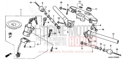TUBO MANUBRIO/PONTE SUPERIORE CBR900RRW di 1998